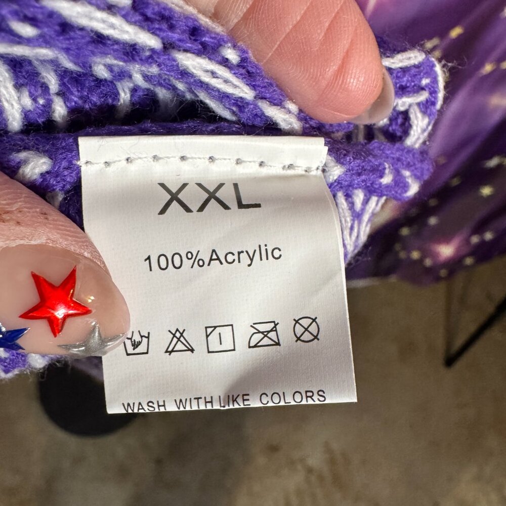 Unknown - Playful Ghost Pattern Purple Sweater - … - image 3